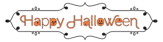 happy halloween text kikkapink - Free PNG
