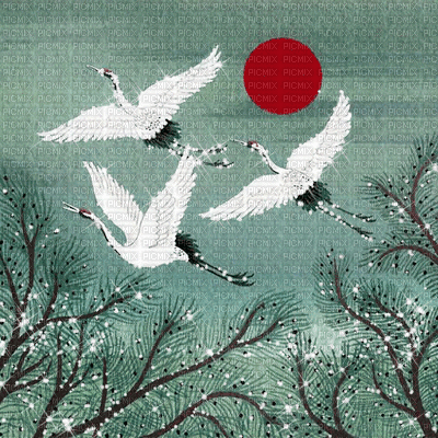 kikkapink background oriental japanese moon red - Nemokamas animacinis gif