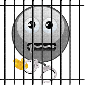 prisonnier derrière les barreaux avec ses menottes - ilmainen png