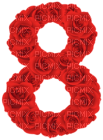 Kaz_Creations Numbers Red Roses 8 - gratis png