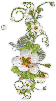 White flowers deco [Basilslament] - Free PNG