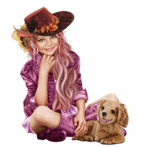 Mädchen Girl Hund Dog Herbst - безплатен png