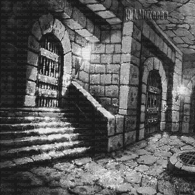 Y.A.M._Gothic fantasy background black-white - Animovaný GIF zadarmo