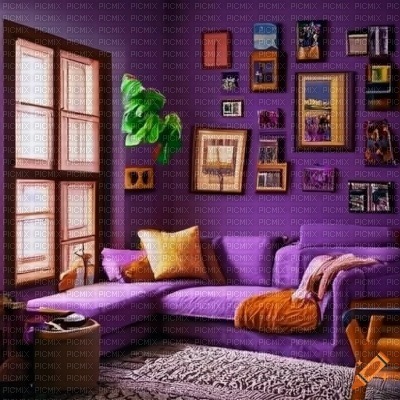 Purple 90s Living Room - Free PNG