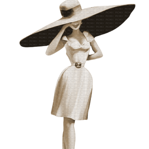 kikkapink vintage woman fashion hat sepia - zdarma png