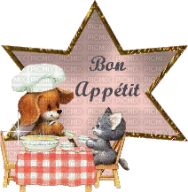 bon appétit les amis - Animovaný GIF zadarmo