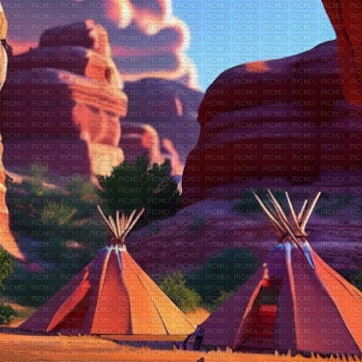 Teepees in Canyon - kostenlos png