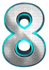 Kaz_Creations Numbers Metallic & Blue 8 - δωρεάν png