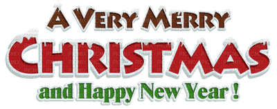 Kaz_Creations Christmas Deco Logo Text  A Very Merry Christmas and a Happy New Year - PNG gratuit