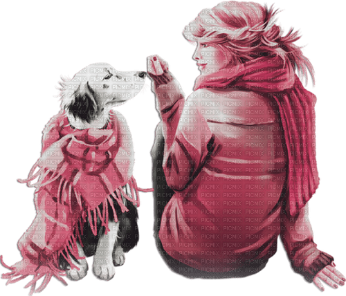 soave woman autumn dog friends fashion pink - безплатен png