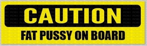 Caution Fat Pussy On Board - безплатен png