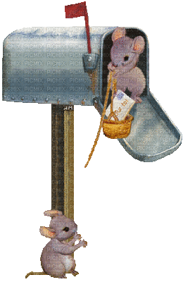 post box garden jardin gif souris  mouse maus deco tube anime animated - GIF เคลื่อนไหวฟรี