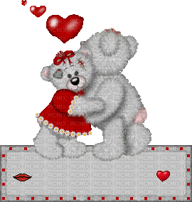 Kaz_Creations Deco Valentine Heart Love Creddy Teddy Bear Animated - GIF animado grátis