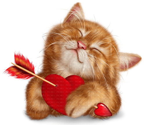 Y.A.M._Valentine cat heart - besplatni png