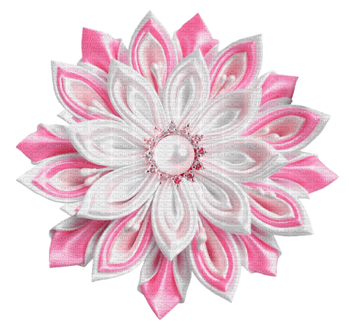 Pearl.Fabric.Flower.White.Pink - zdarma png