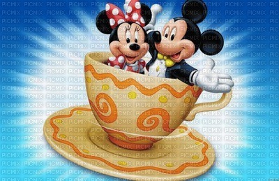 image encre couleur Minnie Mickey Disney anniversaire dessin texture effet edited by me - бесплатно png