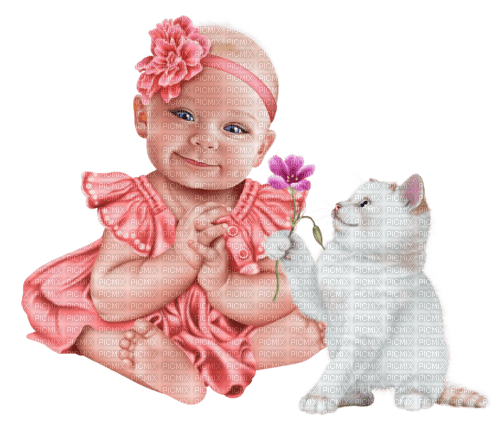 flicka-barn-rosa-katt----girl-child-cat-pink - δωρεάν png
