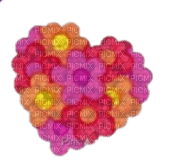 Colorful flowers heart - png ฟรี