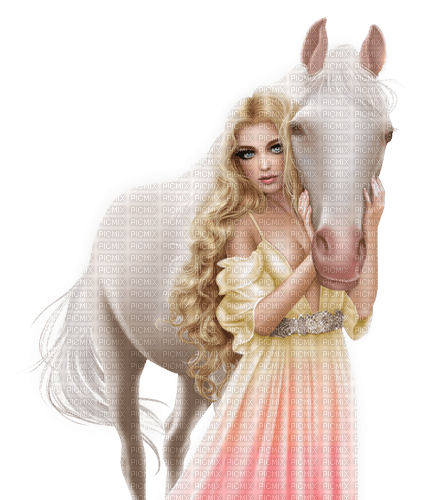 MUJER CON CABALLO- RUBICAT - png ฟรี