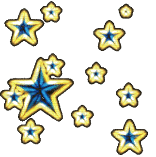 Yellow blue white stars deco [Basilslament] - GIF animé gratuit