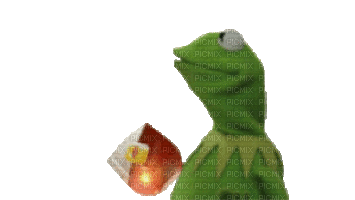 Kermit with Tea - Бесплатни анимирани ГИФ