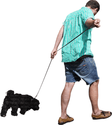 Kaz_Creations Man Homme Walking Dog - ücretsiz png