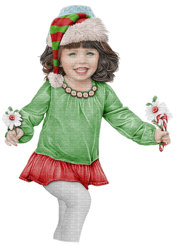 girl baby christmas green red kikkapink - ilmainen png