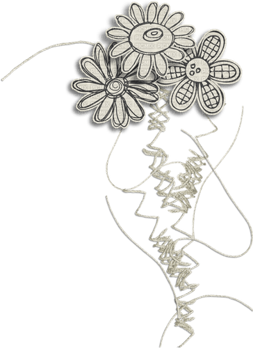 Paper Flower Blume drawing stitched stem - png ฟรี