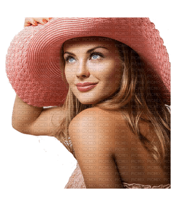 woman-a pink hat -Nitsa P - gratis png