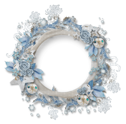 Blue white circle deco [Basilslament] - png grátis
