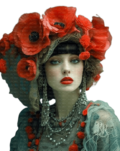 loly33 femme  coquelicot - Free PNG