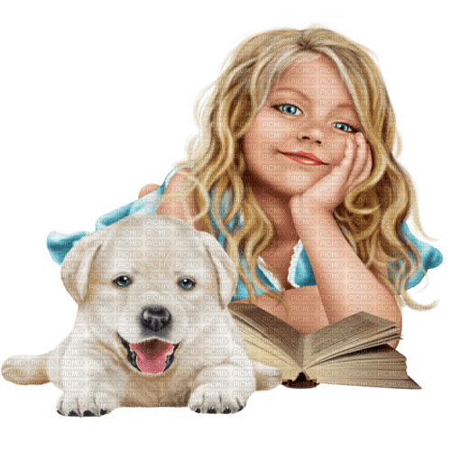 flicka-barn -hund---girl-child-dog - Free PNG