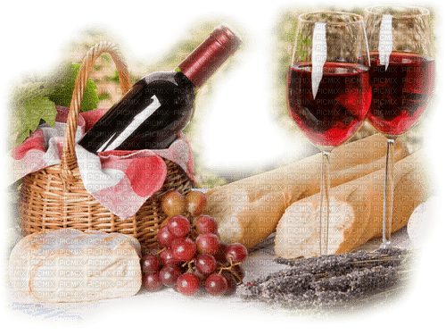 Stillleben, Wein, Brot, Obst - фрее пнг