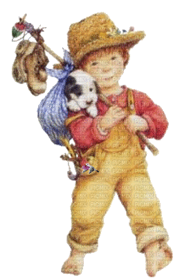 child with dog bp - GIF animé gratuit
