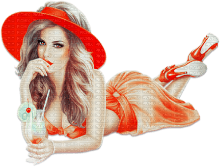 soave woman summer beach fashion cocktail orange - bezmaksas png