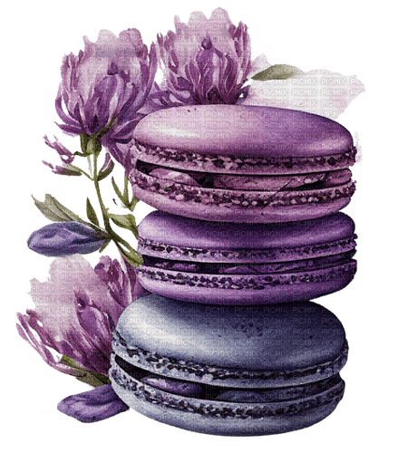 violet, lavender, cookies, flowers, summer - безплатен png