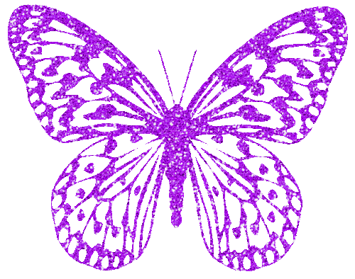 Purple Animated Butterfly - By KittyKatLuv65 - Gratis animeret GIF