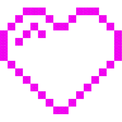 pink pixel heart - Free PNG