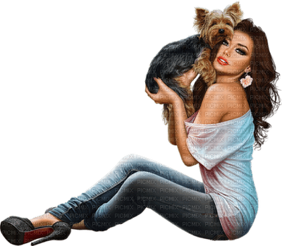 Salomelinda femme et chien ! - nemokama png