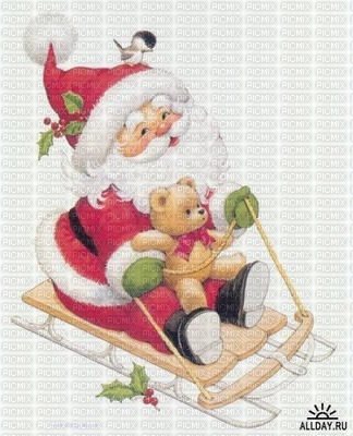 Santa on sled - darmowe png