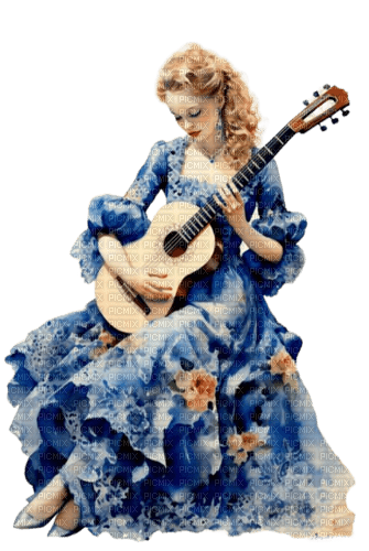 Женщина с гитарой - 免费PNG