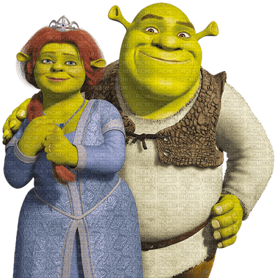 Kaz_Creations Shrek & Fiona - nemokama png