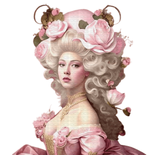 Woman Vintage Fantasy pink roses - darmowe png