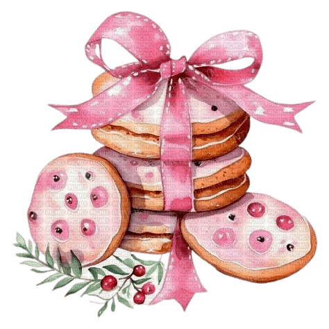 Pink Christmas cookies - PNG gratuit