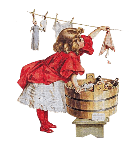 Mädchen, Girl, große Wäsche, Vintage - безплатен png