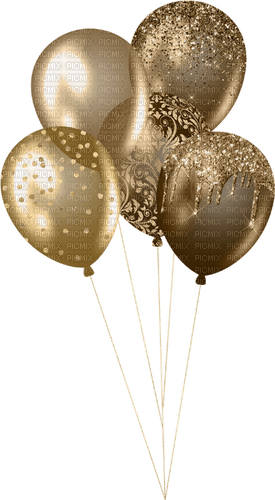 Golden.Balloons.New Year.gold.Victoriabea - безплатен png