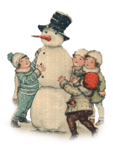 niños muñeco nieve  dubravka4 - png gratis