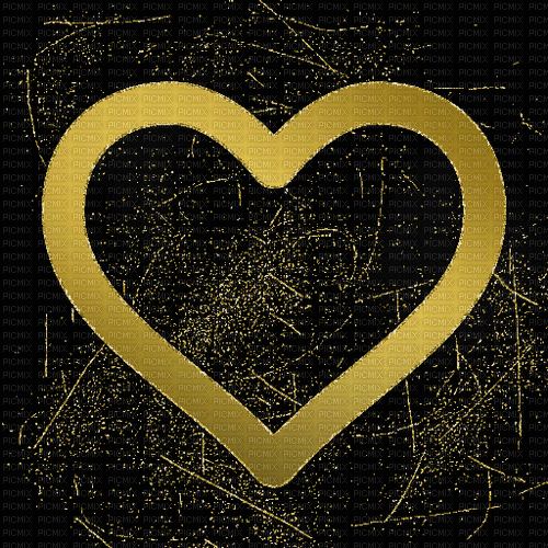 Background. Gif. Heart. Black. Gold. Leila - Free animated GIF