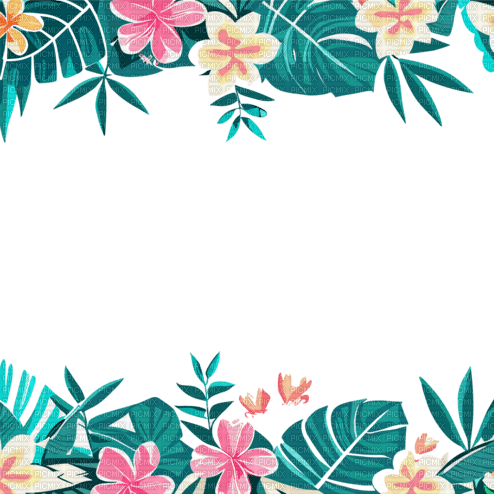 loly33 frame fleur tropical - Free PNG