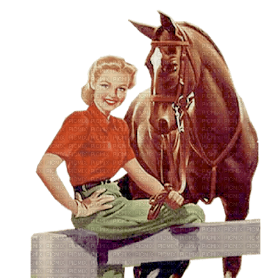 Woman and Horse - ücretsiz png